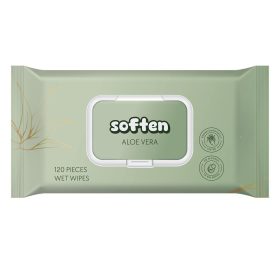 Nedves törlőkendő SOFTEN aloe vera 120 darabos