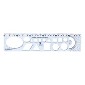 Sablon vonalzó OPTIMA kék 30cm