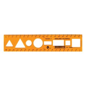 Sablon vonalzó OPTIMA narancssárga 20cm