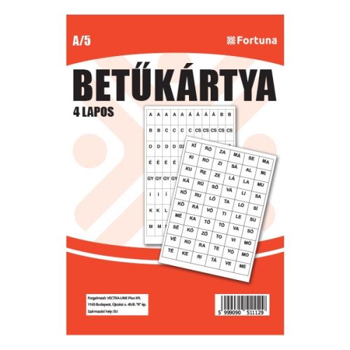 Betűkártya FORTUNA 4 ív/csomag