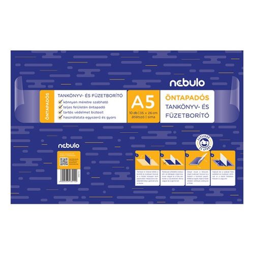 Füzetborító NEBULO A/5 öntapadós sima 10 db/csomag
