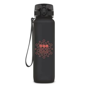   Kulacs ARS UNA műanyag matt BPA-mentes motivációs 1 liter Dark grey