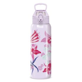   Kulacs duplafalú ARS UNA 3D fém BPA-mentes 700 ml Beach Flowers-Purple