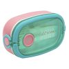 Uzsonnás doboz AQUA PURE műanyag BPA mentes 210x120x70 mm zöld-pink