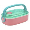 Uzsonnás doboz AQUA PURE műanyag BPA mentes 210x120x70 mm zöld-pink
