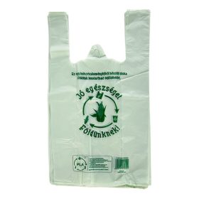  Ingvállas táska lebomló PLA 30x50x23cm vastag Jó egészséget Földünknek felirattal 100 darabos