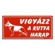 Piktogram Vigyázz a kutya harap! piros