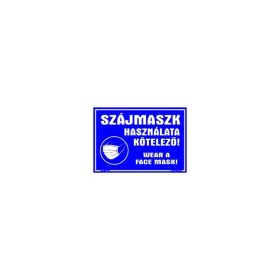   Matrica Szájmaszk használata kötelező kék  16,5 x 11,5 cm "K"