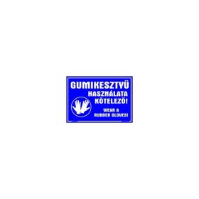   Matrica Gumikesztyű használata kötelező kék 16,5 x 11,5 cm "K"