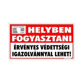   Piktogram Helyben fogyasztani érvényes védettségi igazolvánnyal lehet "C"