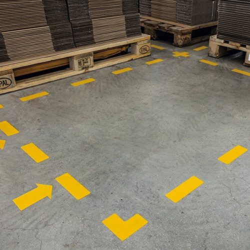 Padlójelölő L alakzat DURABLE öntapadós 100x100 mm sárga 10 darabos