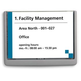   Irányítótábla DURABLE Click Sign A/5 fekvő 148x210 mm grafit