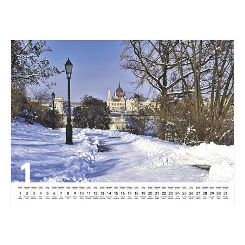 Falinaptár TOPTIMER T093 420x310mm fekvő Budapest 2027