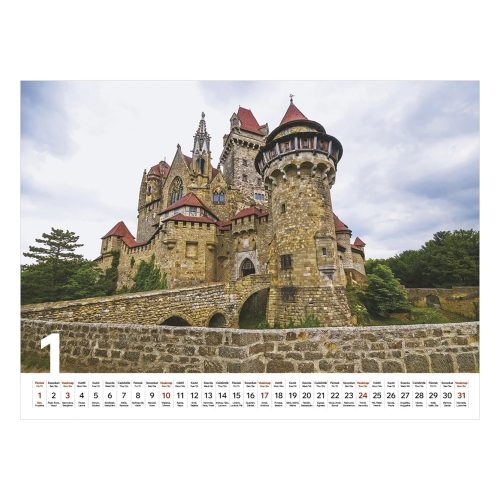 Falinaptár TOPTIMER T093 420x310mm fekvő Várak és kastélyok 2027