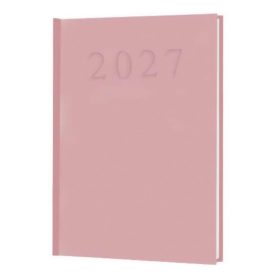 Határidőnapló A/5 napi rózsaszín műbőr 2027