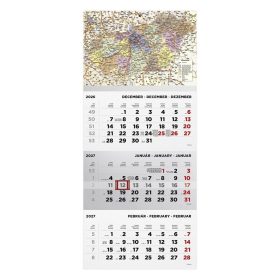   Speditőr naptár TOPTIMER T072 1 tömbös 3 havi Magyarország térkép 2027