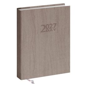   Zsebnaptár REALSYSTEM 2 Day B/6 kétnapos álló fehér lapos Drapp 2027