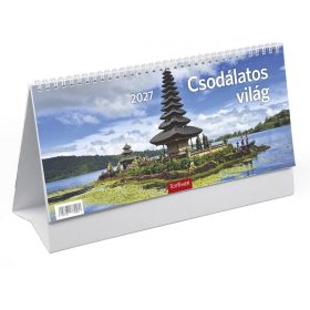   Asztali naptár képes TOPTIMER T066 álló fehér lapos Csodálatos Világ 2027