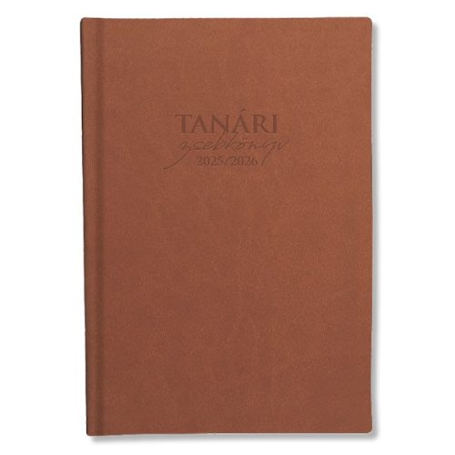 Tanári zsebkönyv PD CALENDAR műbőr A/5 heti barna 2025-2026