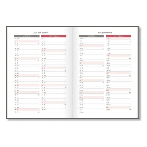 Tanári zsebkönyv PD CALENDAR papírborító A/5 Letters 2026-2027