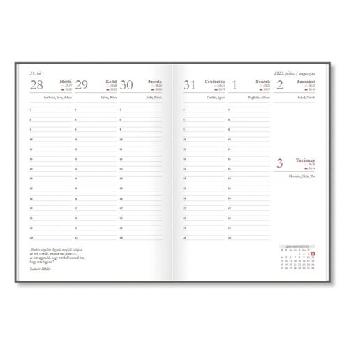 Tanári zsebkönyv PD CALENDAR papírborító A/5 Letters 2026-2027